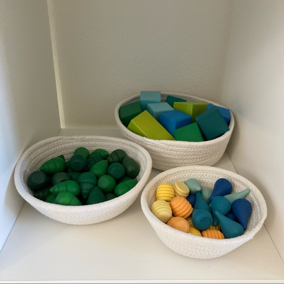 Three Montessori rope treasure baskets - 3 sizes - Picture 5 of 12